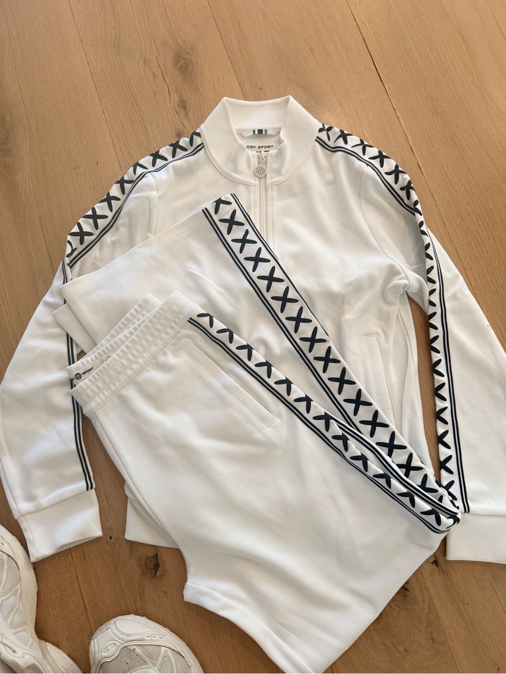 Tory Sport White Track Jacket and Joggers with Black X-Trim